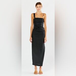 SIR BLACK ANTONIA BLACK BEADED MIDI DRESS (Size 0)
